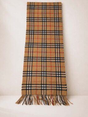 Authentic Burberry Classic Check Cashmere Scarf Beige